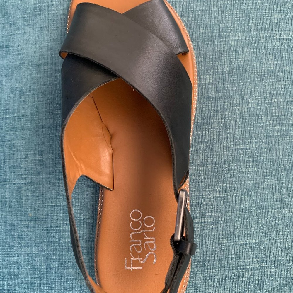 Franco Sarto black leather sandal 8 1/2